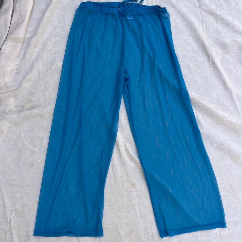 Blue Sheer Mesh Pants